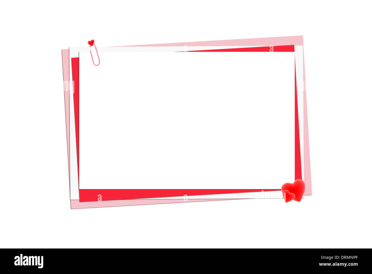 Clip und vier Papier Stockfoto