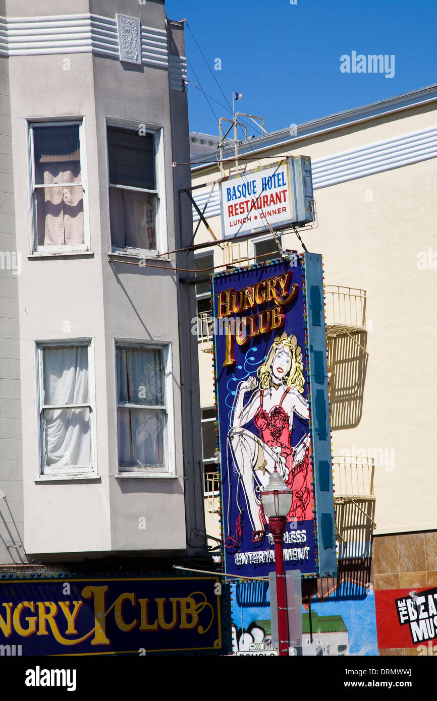 Hungrige Club I 546 Broadway San Francisco, CA, California, USA Stockfoto