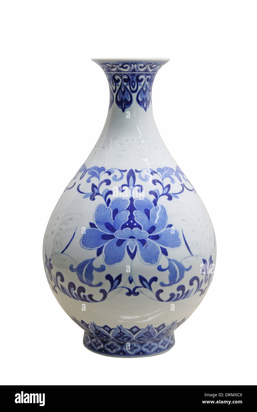 blau-weiße vase Stockfoto