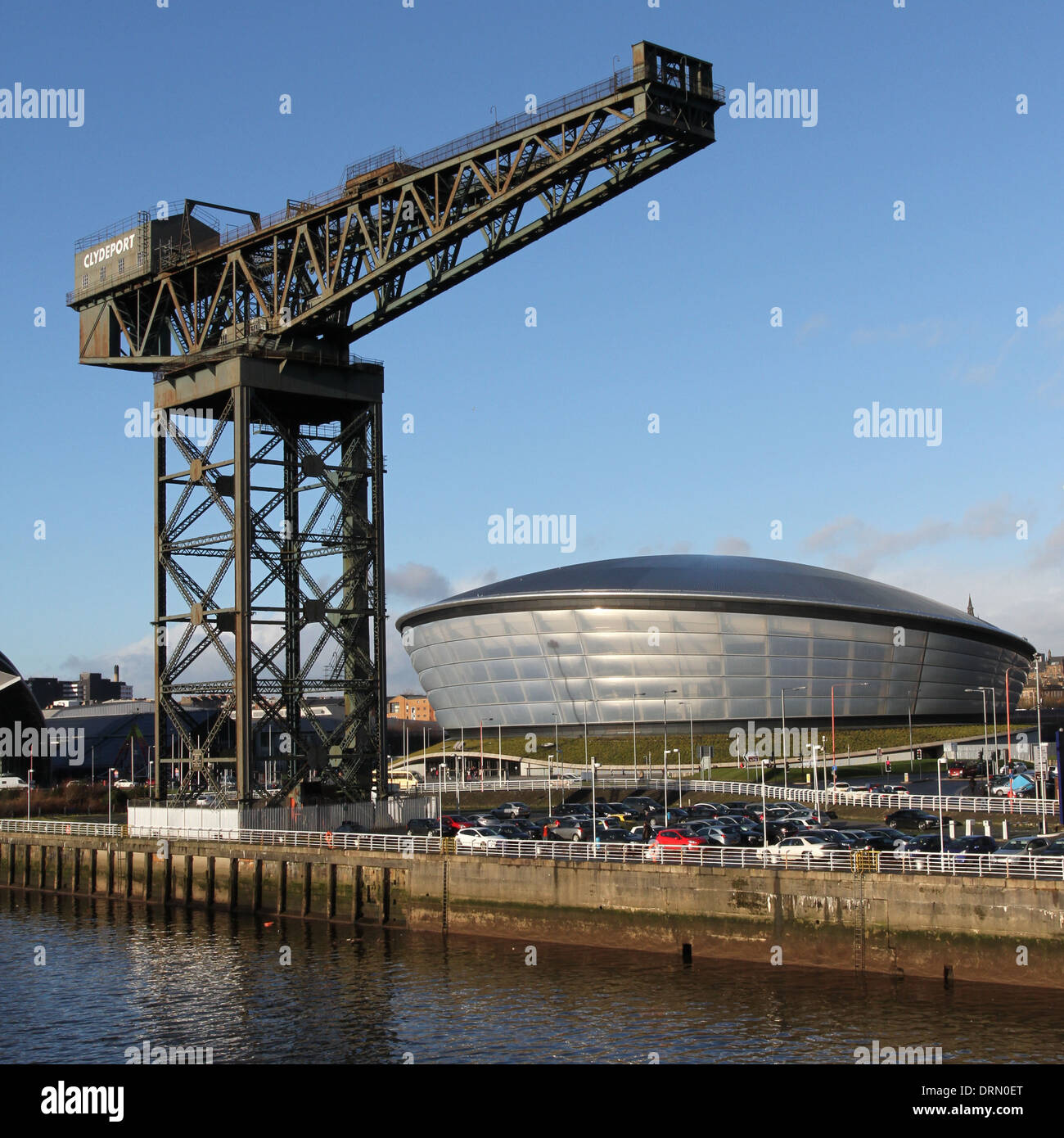 Finnieston Kran und Hydro Glasgow Schottland Januar 2014 Stockfoto