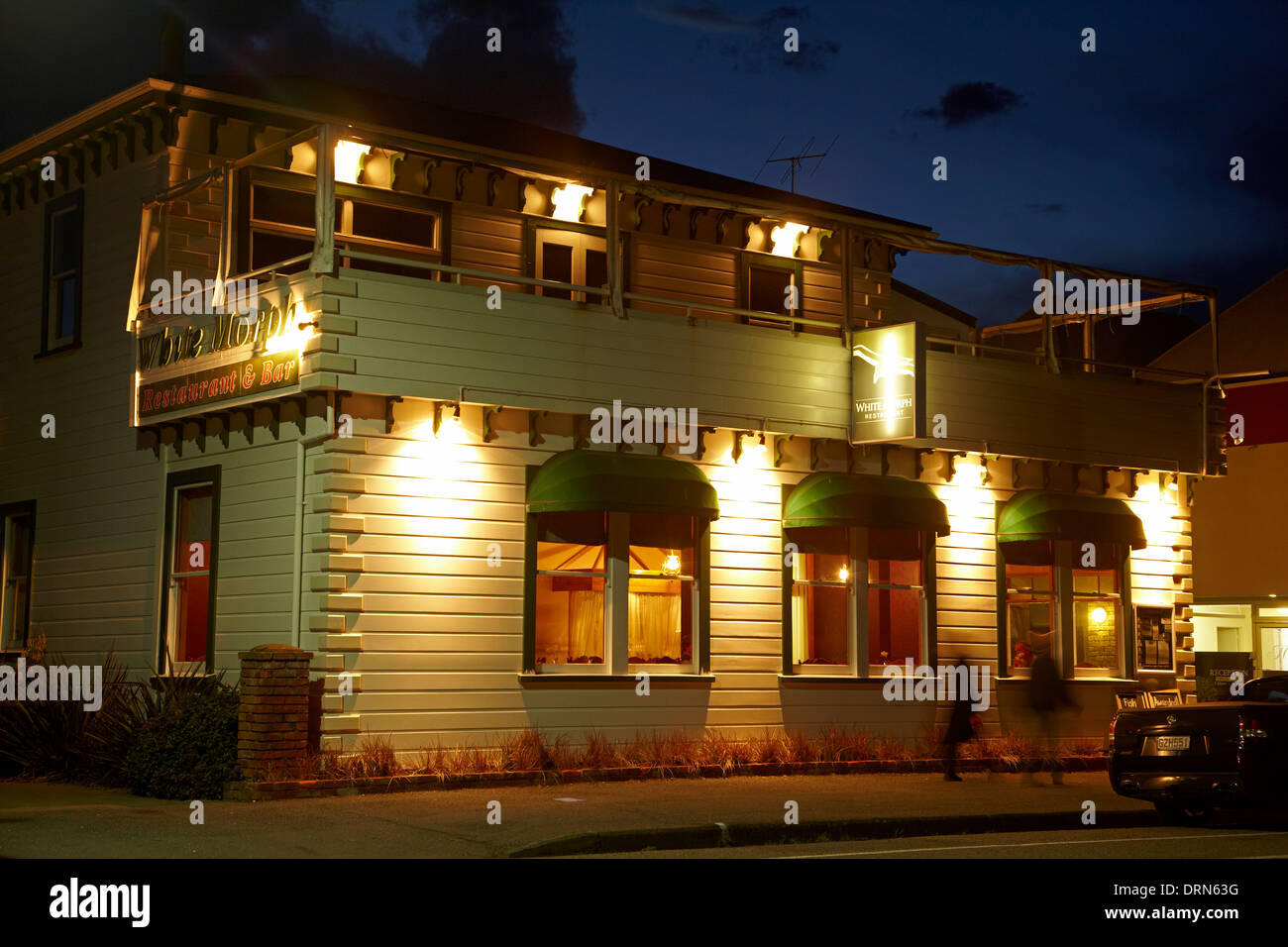 White-Morph-Restaurant und Bar, Kaikoura, Südinsel, Neuseeland Stockfoto
