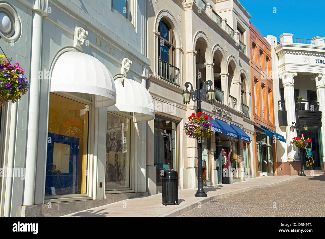 Geschäfte in über Rodeo, Beverly Hills, Los Angeles, Kalifornien USA Stockfoto