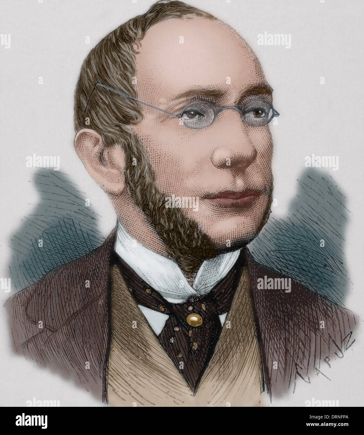 Marcos Antonio de Araujo, 2. Baron Helibras (1842-1897). Generalkonsul in Hamburg. Gravur. Farbige. Stockfoto