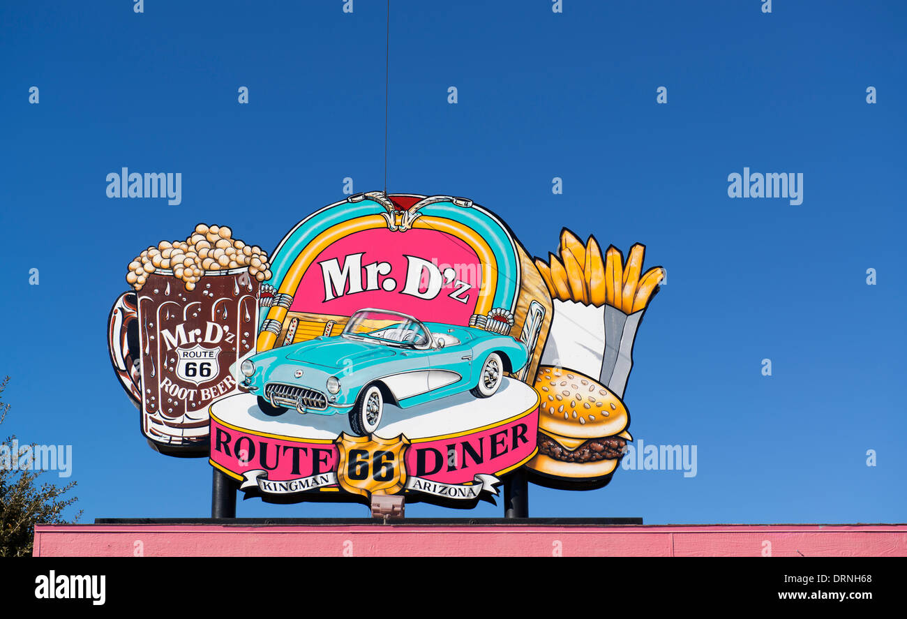 Herr D'z Diner in Kingman, AZ. Stockfoto