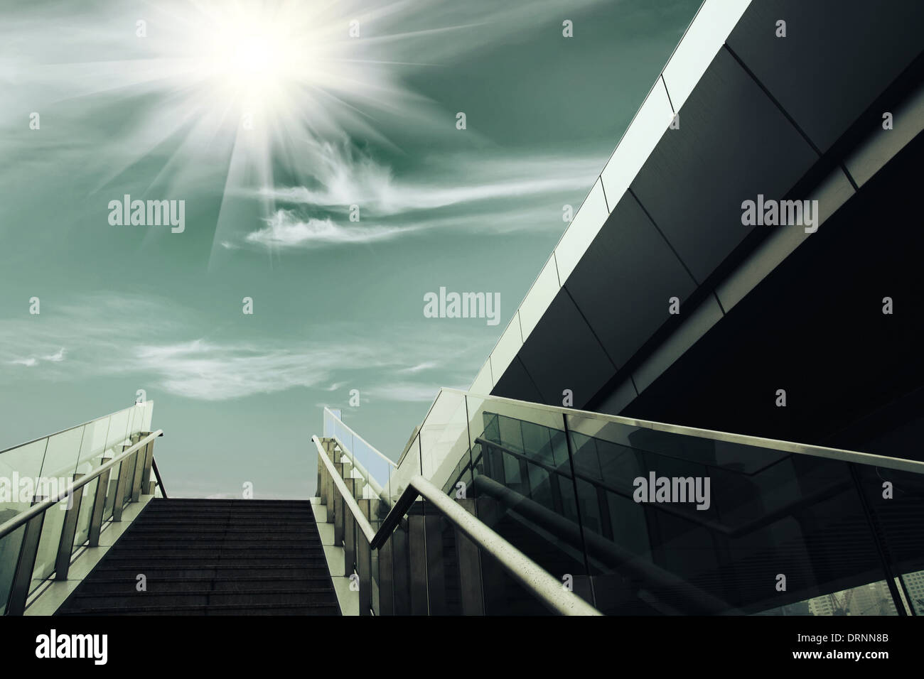 Treppen unter der Sonne Stockfoto