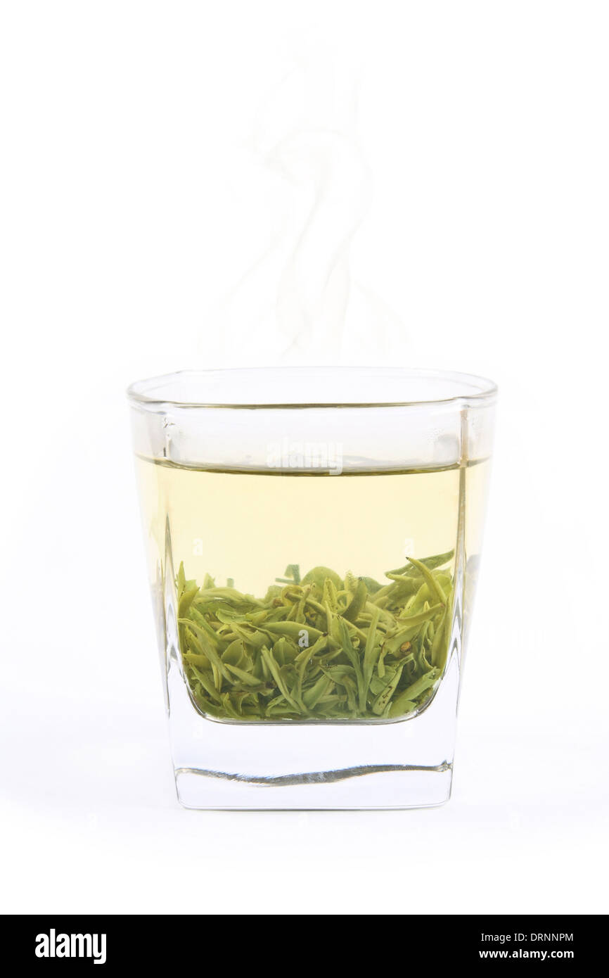 eine Tasse grüner Tee Stockfoto