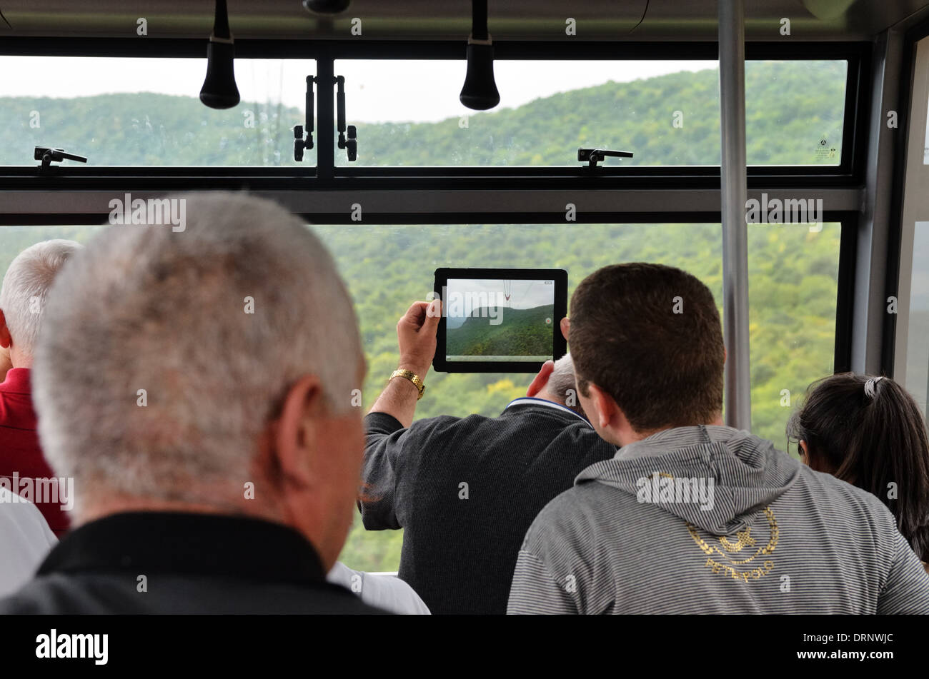 Flügel von Tatev, die weltweit längste reversible Cable Car Linie gebaut in einem Abschnitt, Armenien Stockfoto