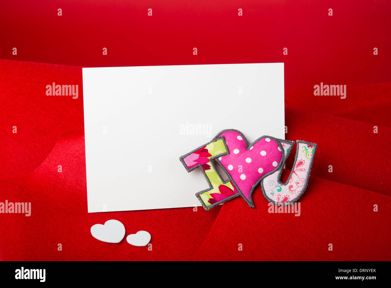 Ich liebe dich Blanck Karte Stockfoto