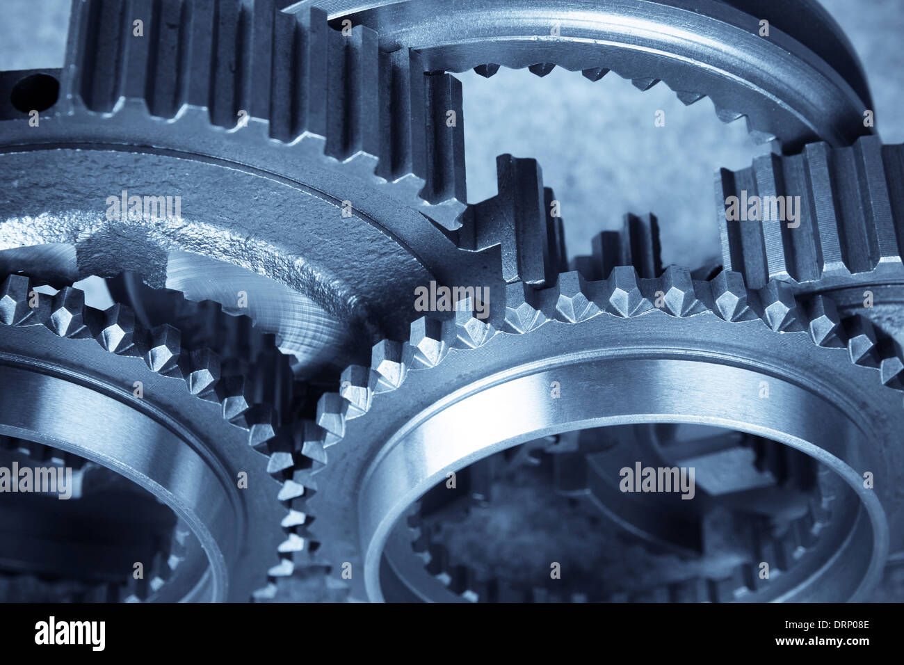 Stahlzahnräder Stockfoto