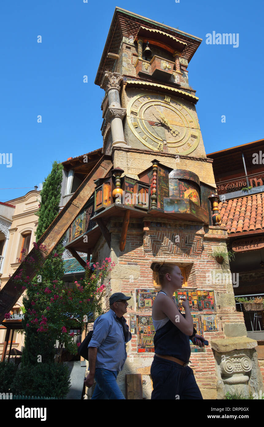 Rezo Gabriadzes Uhrturm der Marionette Theater, Tiflis, Georgien Stockfoto