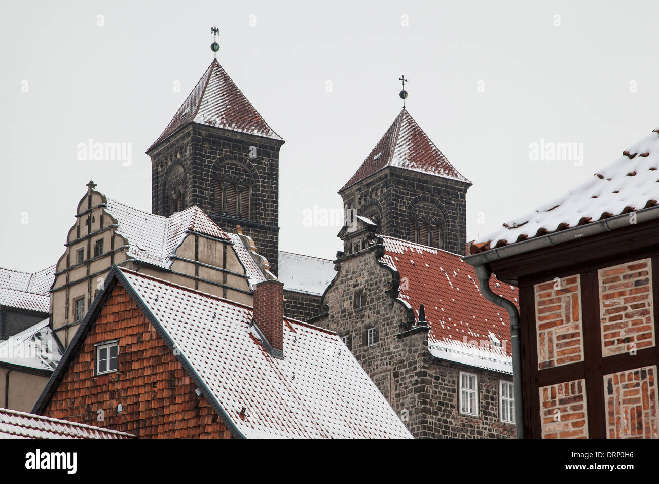 Schloss Quedlinburg, Quedlinburg, Harz Bezirk, Sachsen-Anhalt, Deutschland Stockfoto