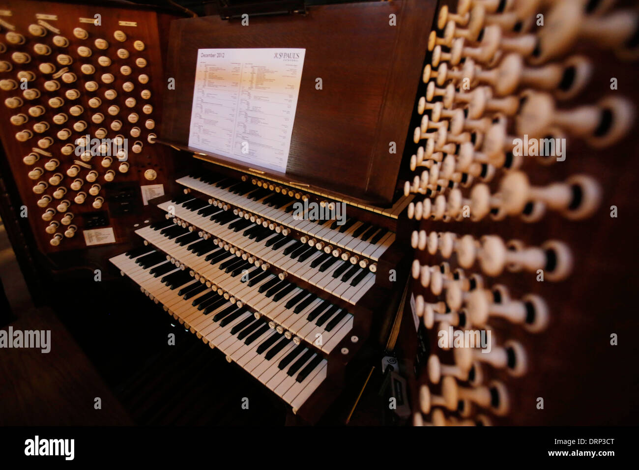 Die Orgel in St. Pauls Kathedrale in central London Großbritannien, 10. Dezember 2012. Stockfoto