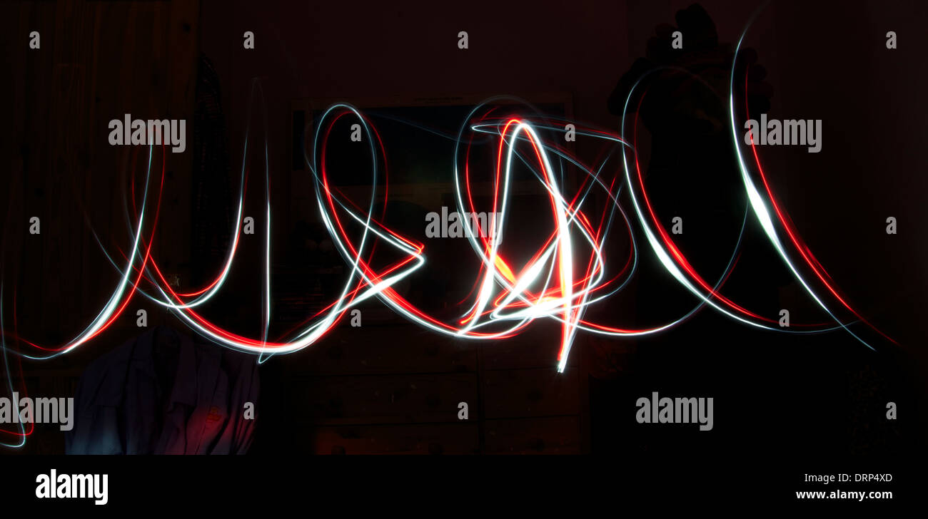 Light Painting Graffiti-Effekt Stockfoto