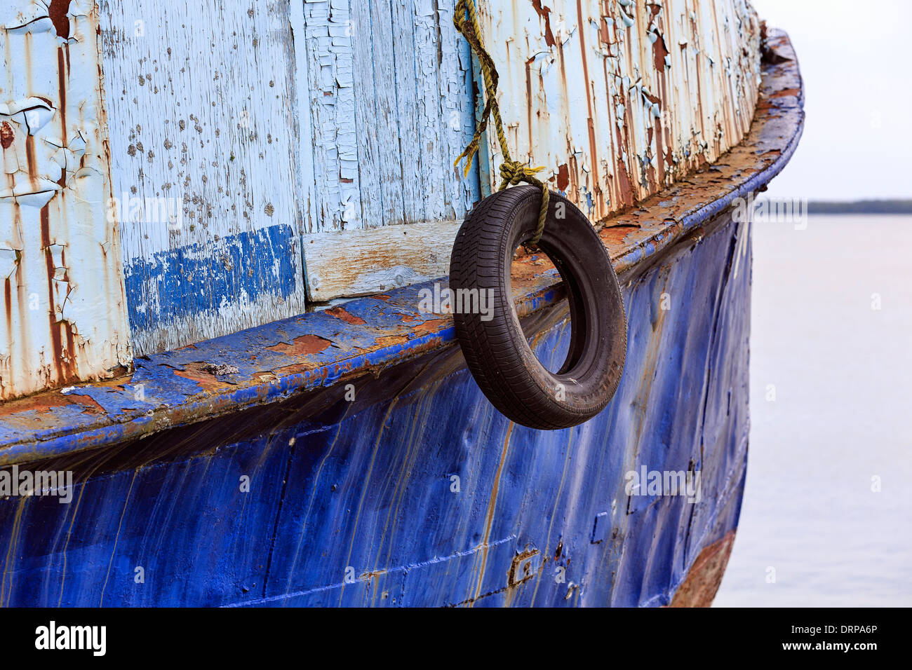 Rostenden Bootsrumpf, Nahaufnahme, Georgian Bay, Bruce Peninsula, Ontario, Kanada Stockfoto