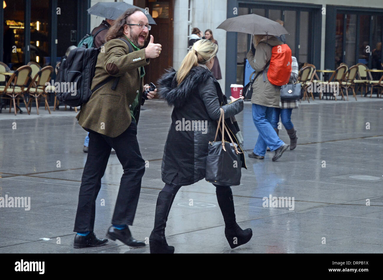 London, UK. 30. Januar 2014. Behaarte Biker Dave Myers auf BBC Radio-Studios London 30.01.2014 Credit: JOHNNY ARMSTEAD/Alamy Live News Stockfoto