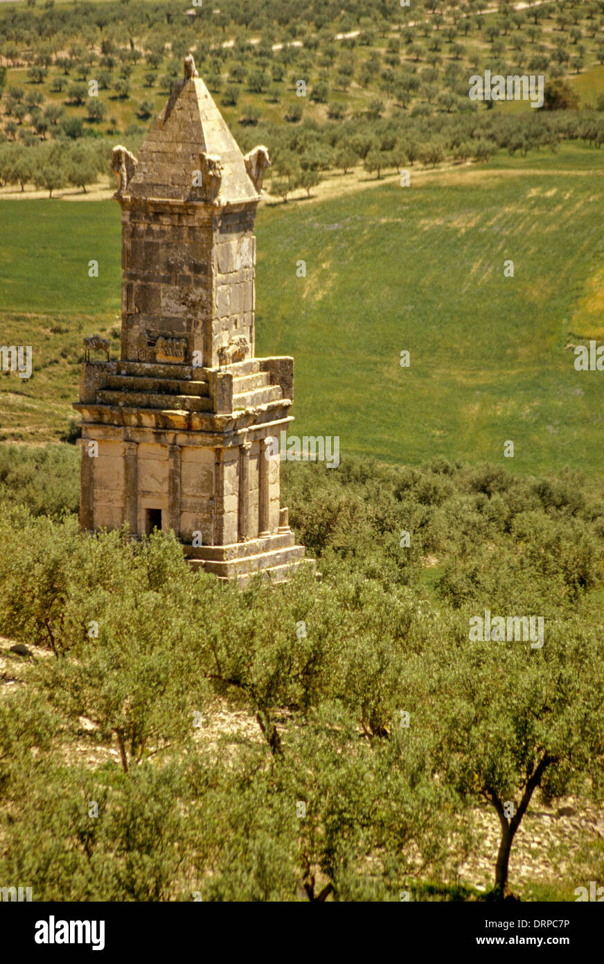 Tunesien Dougga. Libyo-Punic Mausoleum, 2 nd. Jahrhundert v. Chr. Tunesien feinste Beispiel der vor-römischen Architektur. Stockfoto