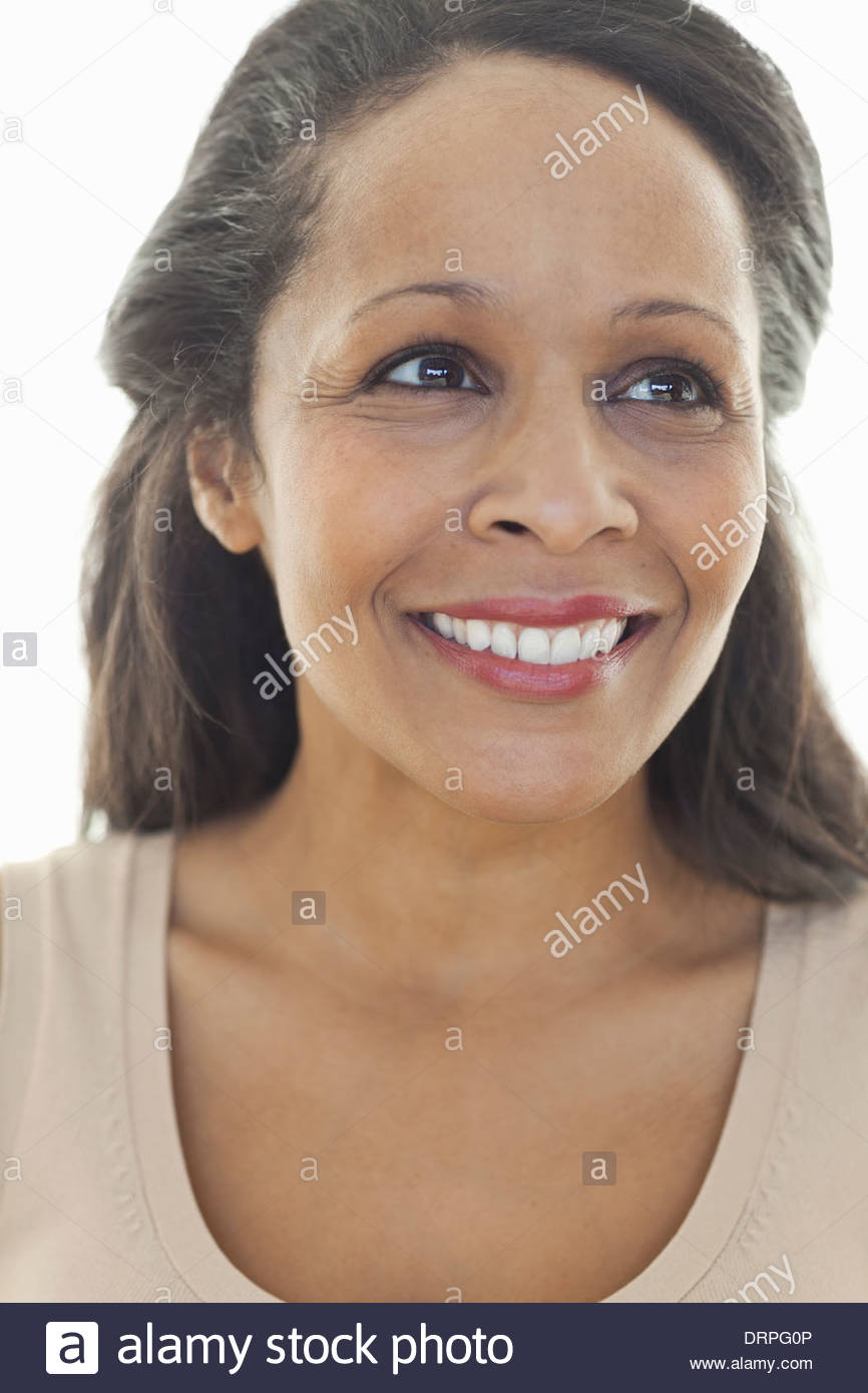Close-up Portrait nachdenkliche Frau Stockfoto