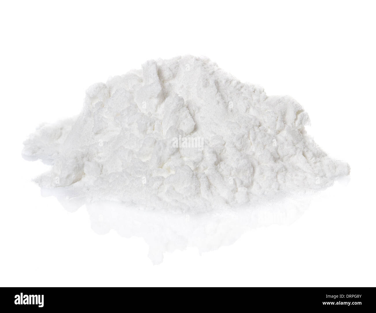 Kokain Drogen Heap isoliert auf weißem Hintergrund Stockfoto