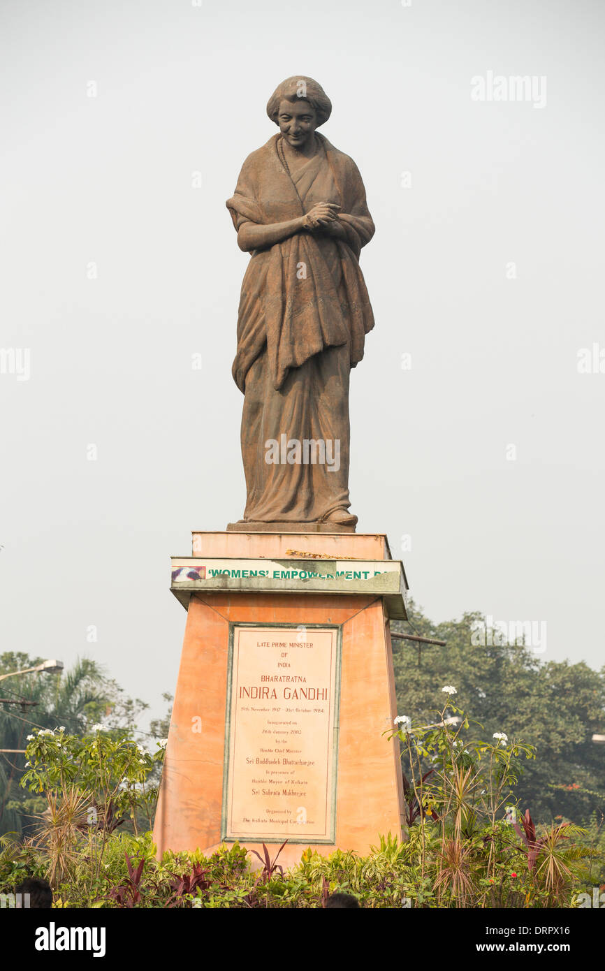 Eine Statue von Indira Gandhi in Kalkutta, Indien. Stockfoto