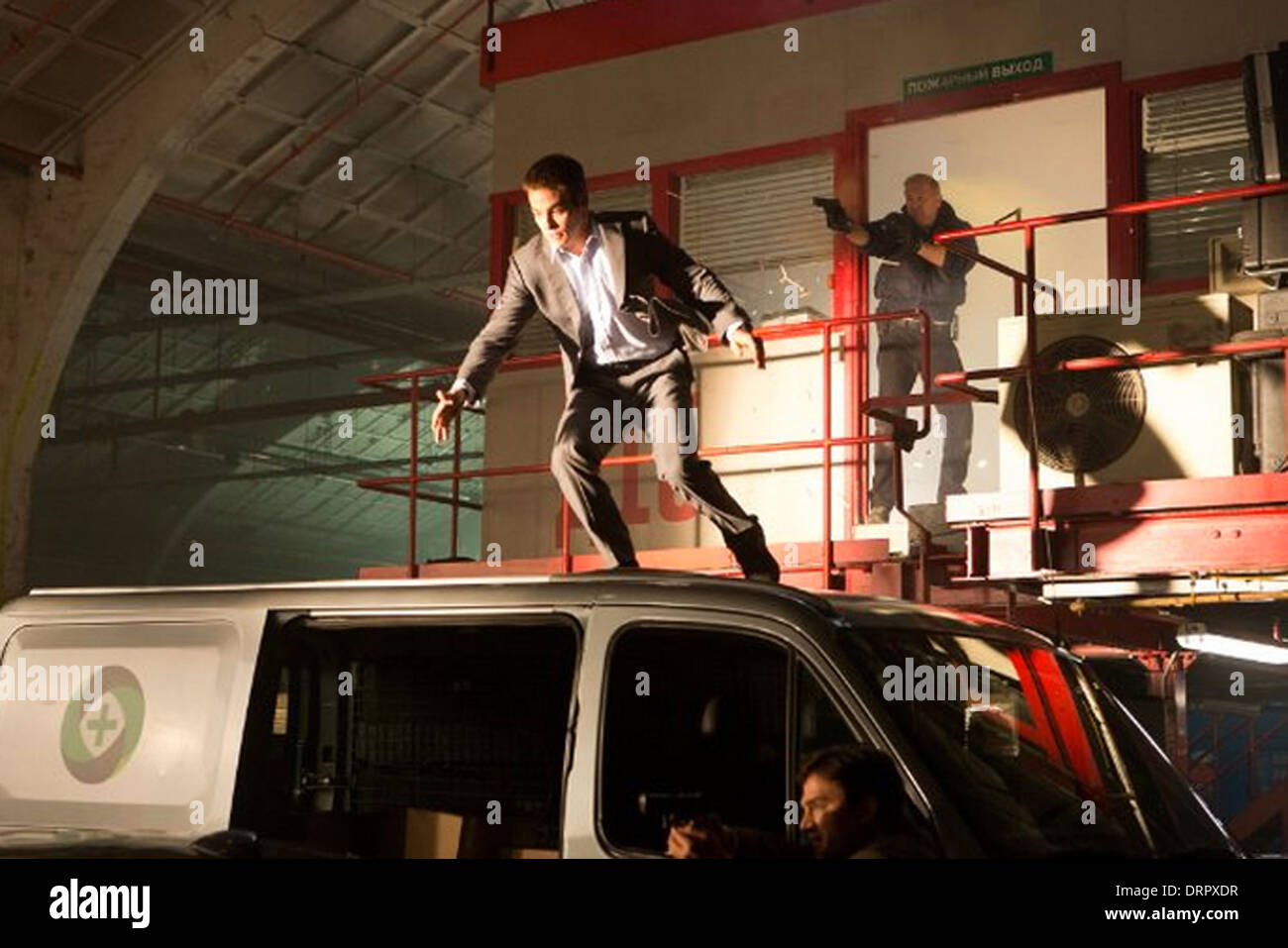 JACK RYAN: Schatten Sie Rekrut 2014 Paramount Pictures Film mit Chris Pine auf der linken Seite und Kevin Costner Stockfoto