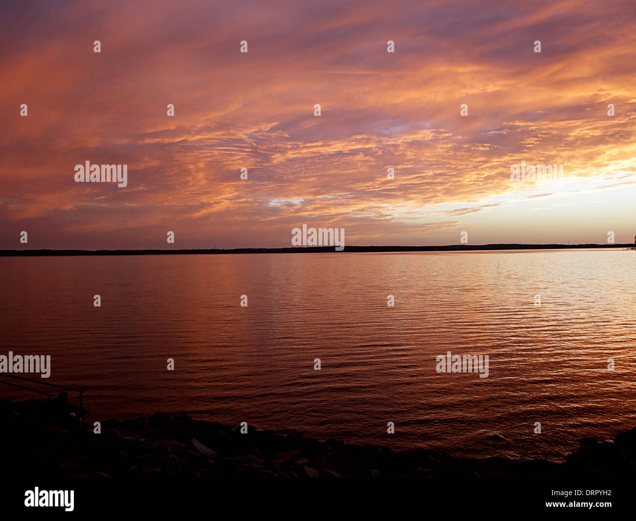 Sonnenuntergang, See Murray, Columbia, SC Fotos von Catherine Brown Stockfoto