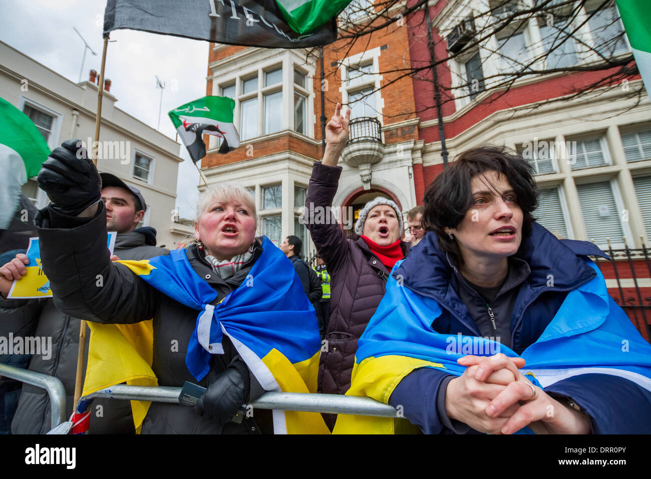 Britische Basis Ukrainer Solidarität Protest März in London Euromajdan Bewusstsein für die andauernden Proteste in Kiew, Ukraine Stockfoto