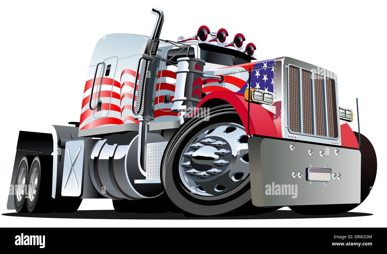 Cartoon-Sattelschlepper Stockfoto Cartoon-Sattelschlepper Stockfoto