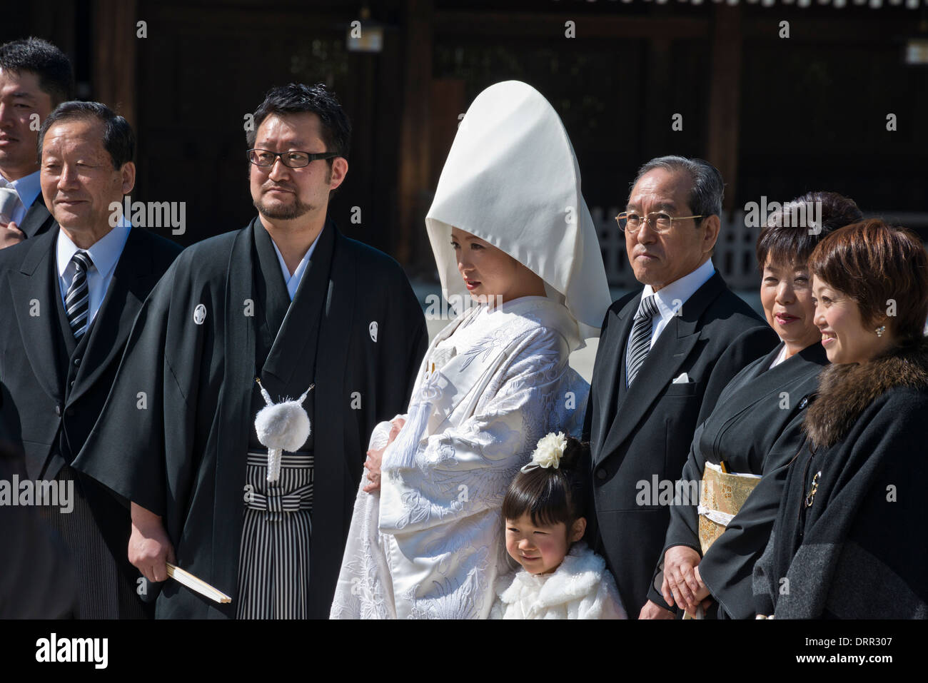 Shinto Hochzeit Gruppe, Tokyo, Japan Stockfoto