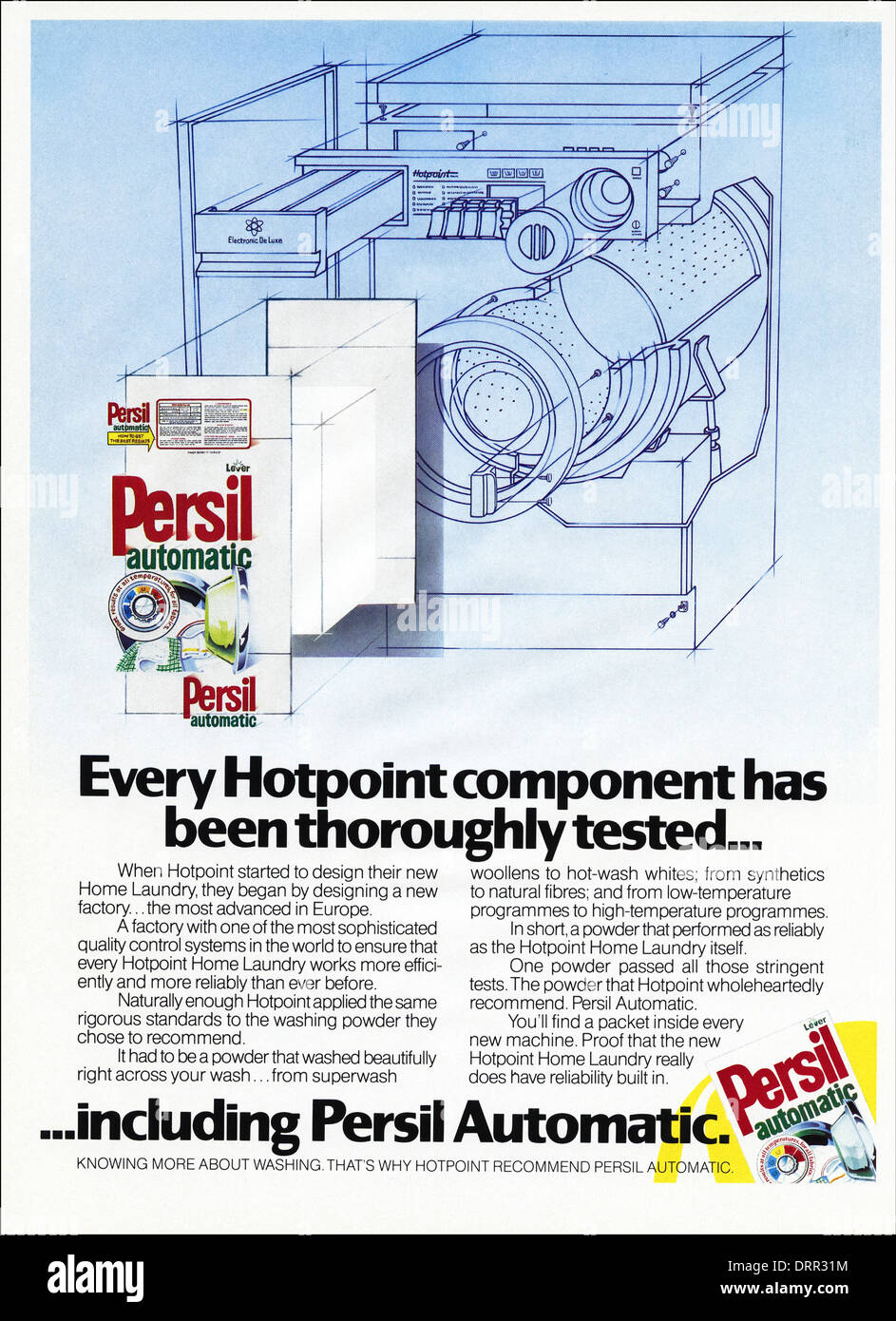 1980er Jahre Magazin Werbung Werbung automatische PERSIL Waschpulver, Anzeige ca. 1983 Stockfoto