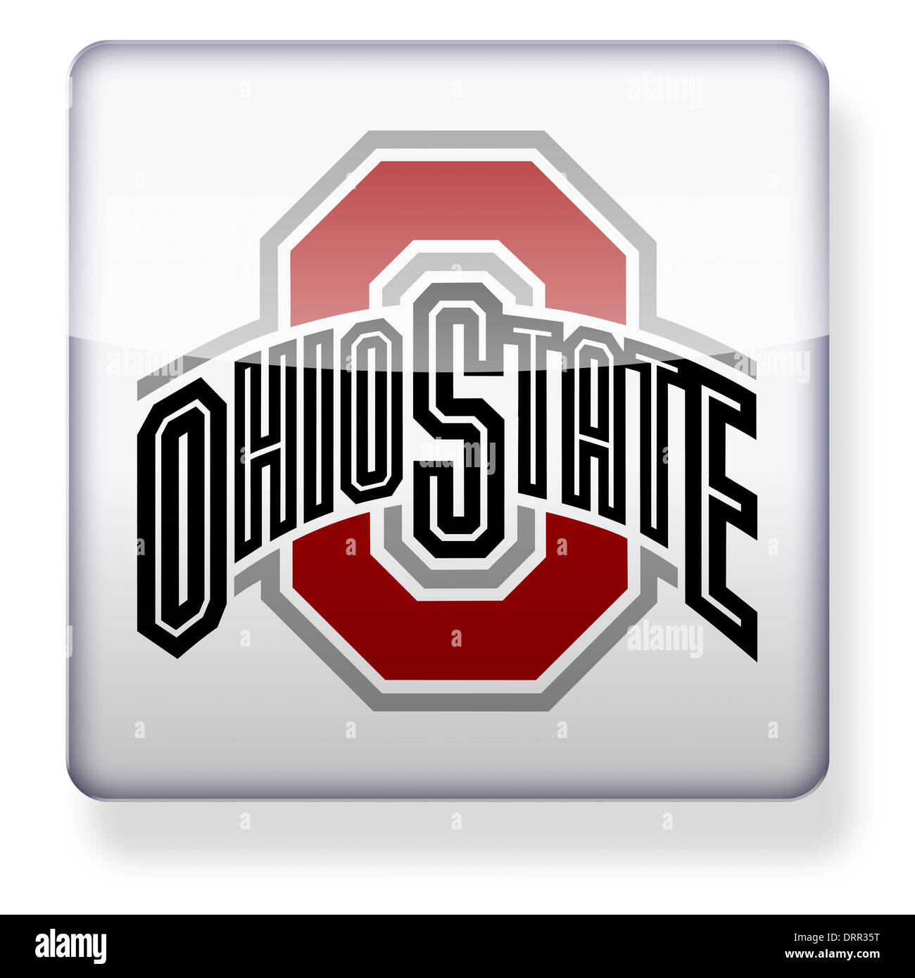 Ohio State Buckeyes uns College Fußball-Logo als ein app-Symbol. Clipping-Pfad enthalten. Stockfoto