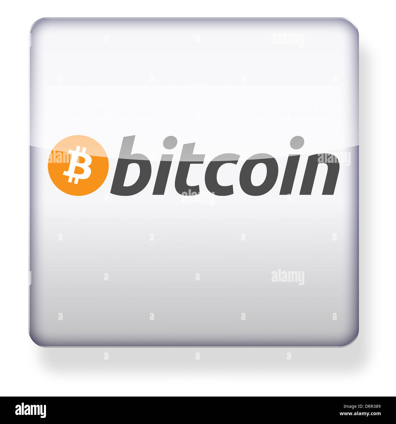 Bitcoin-Logo als ein app-Symbol. Clipping-Pfad enthalten. Stockfoto