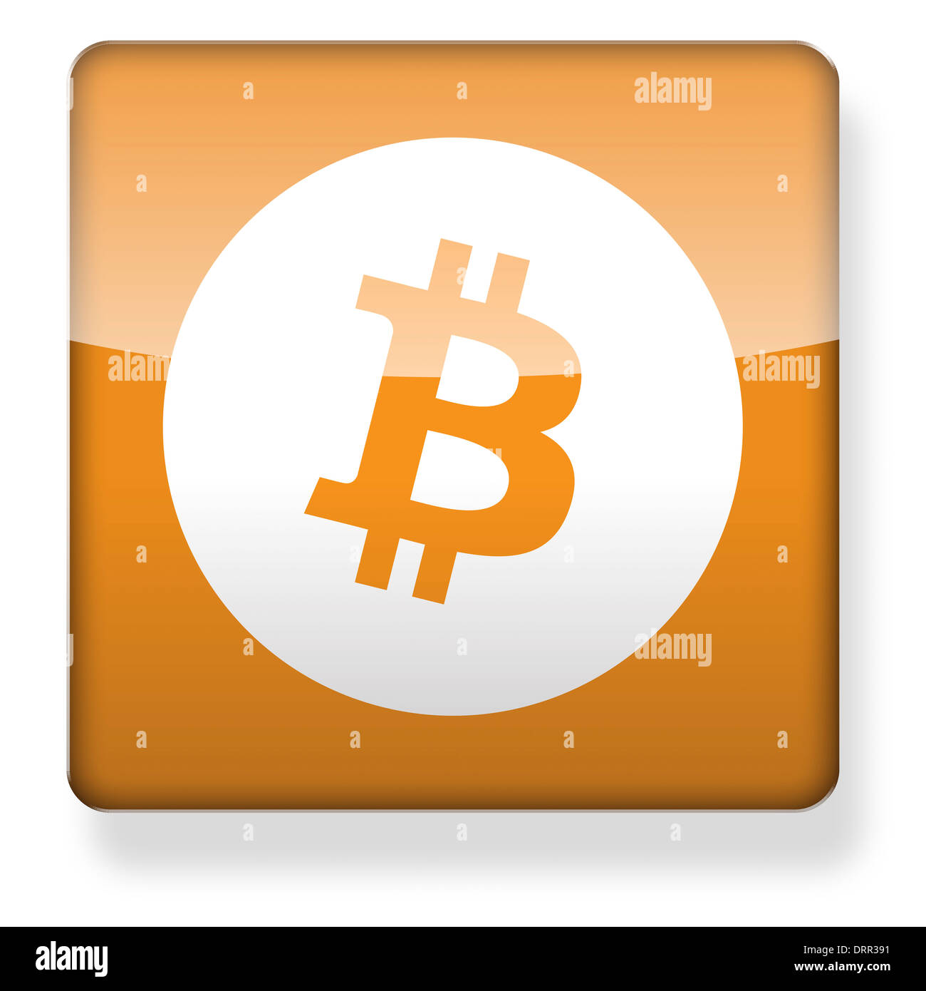 Bitcoin-Logo als ein app-Symbol. Clipping-Pfad enthalten. Stockfoto