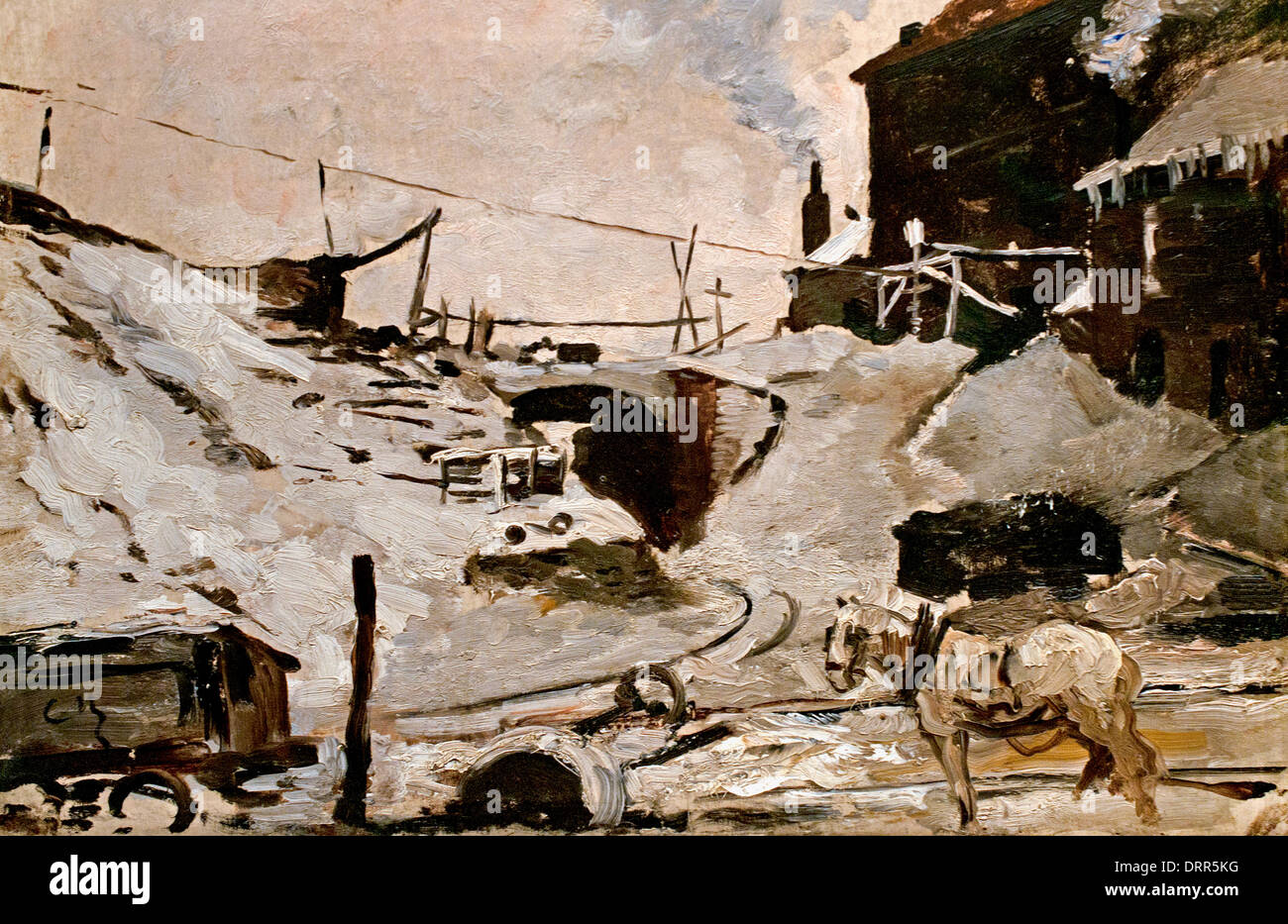 Coal Mine im Schnee von Constantin Meunier 1831-1905 belgischen Belgien Stockfoto