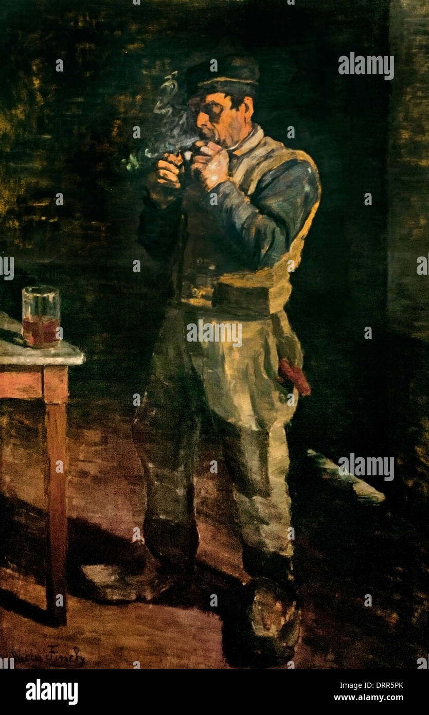 Die Raucher 1885 Alfred William Finch (Willy) 1854-1930 Belgien Belgien Stockfoto