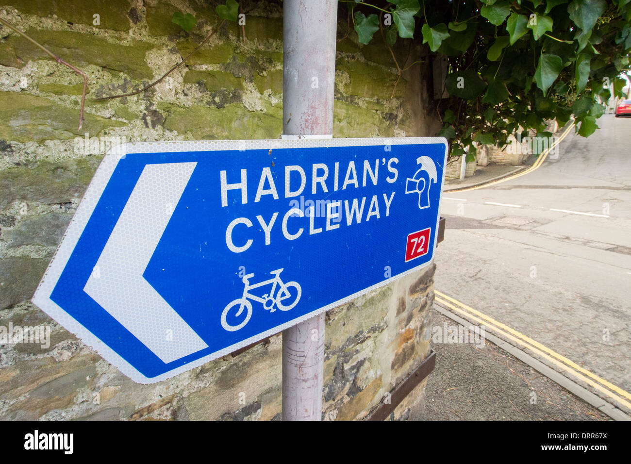 Der Hadrian Radweg in Corbridge, Northumberland, UK. Stockfoto