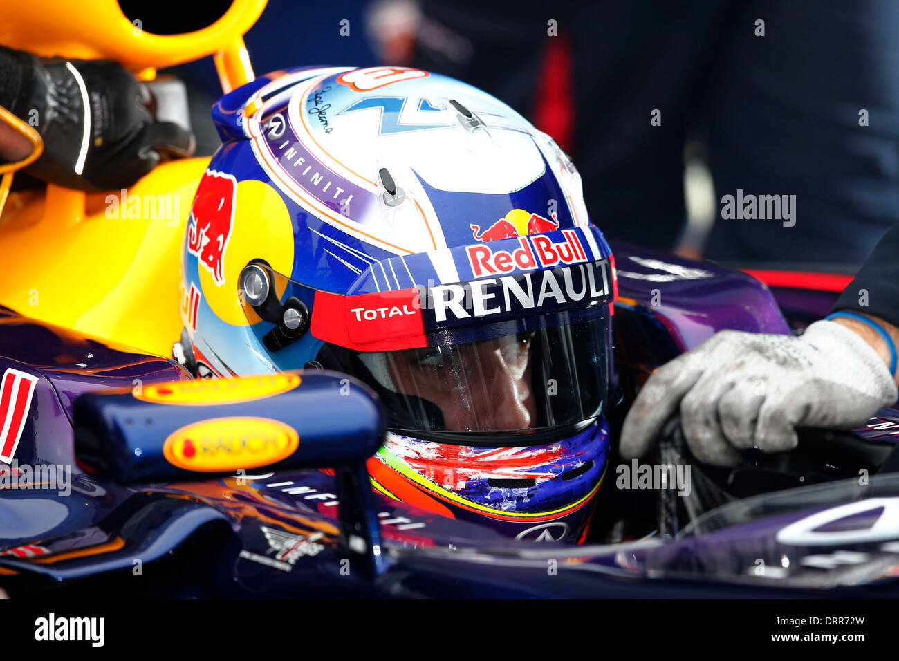 Jerez De La Frontera, Spanien. 31. Januar 2014. Motorsport: FIA Formel 1 Weltmeisterschaft 2014, Tests in Jerez De La Frontera, Daniel Ricciardo (AUS, Infiniti Red Bull Racing) Credit: Dpa picture-Alliance/Alamy Live News Stockfoto