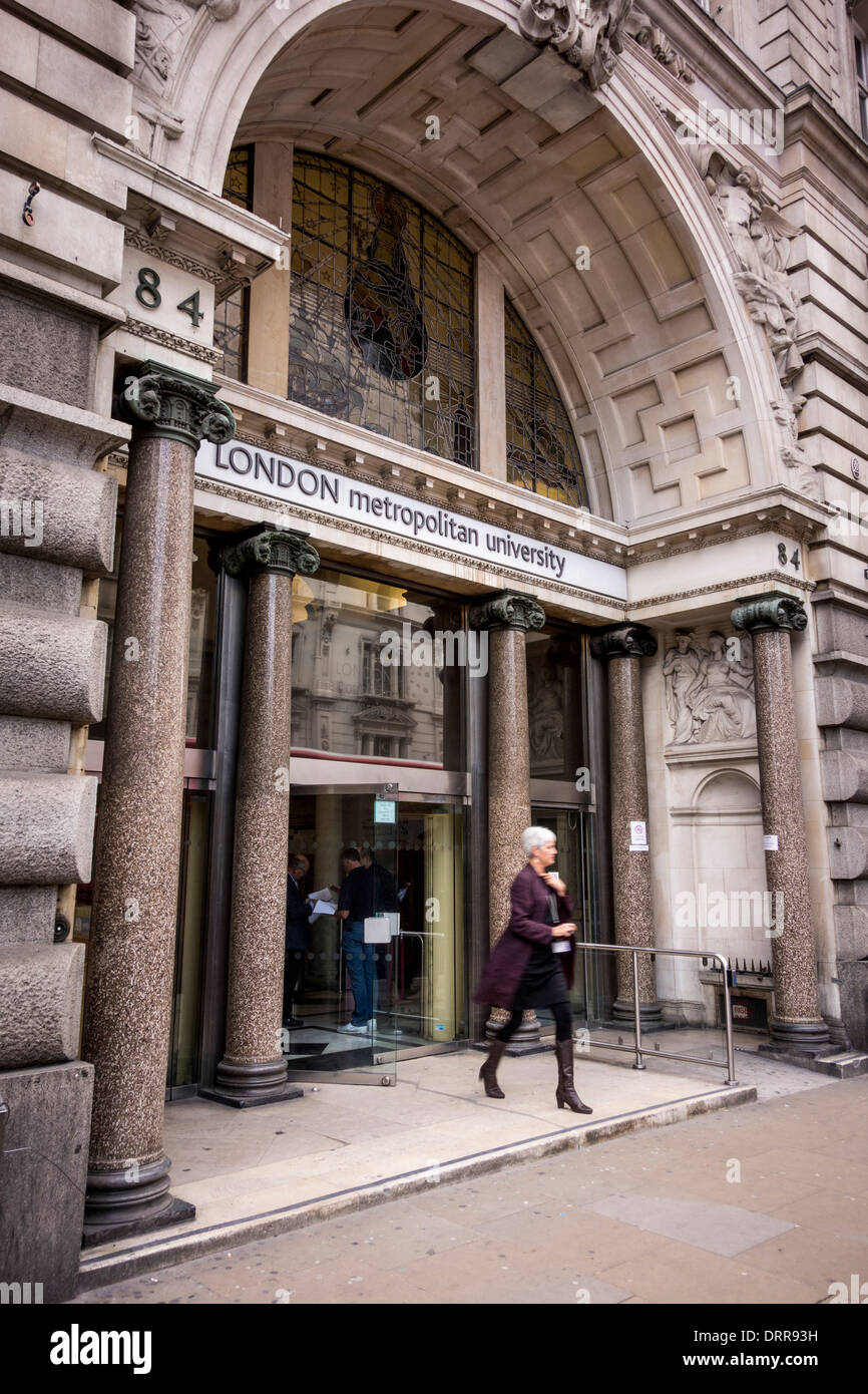 London Metropolitan University Gebäude Eingang, Moorgate, London, UK Stockfoto