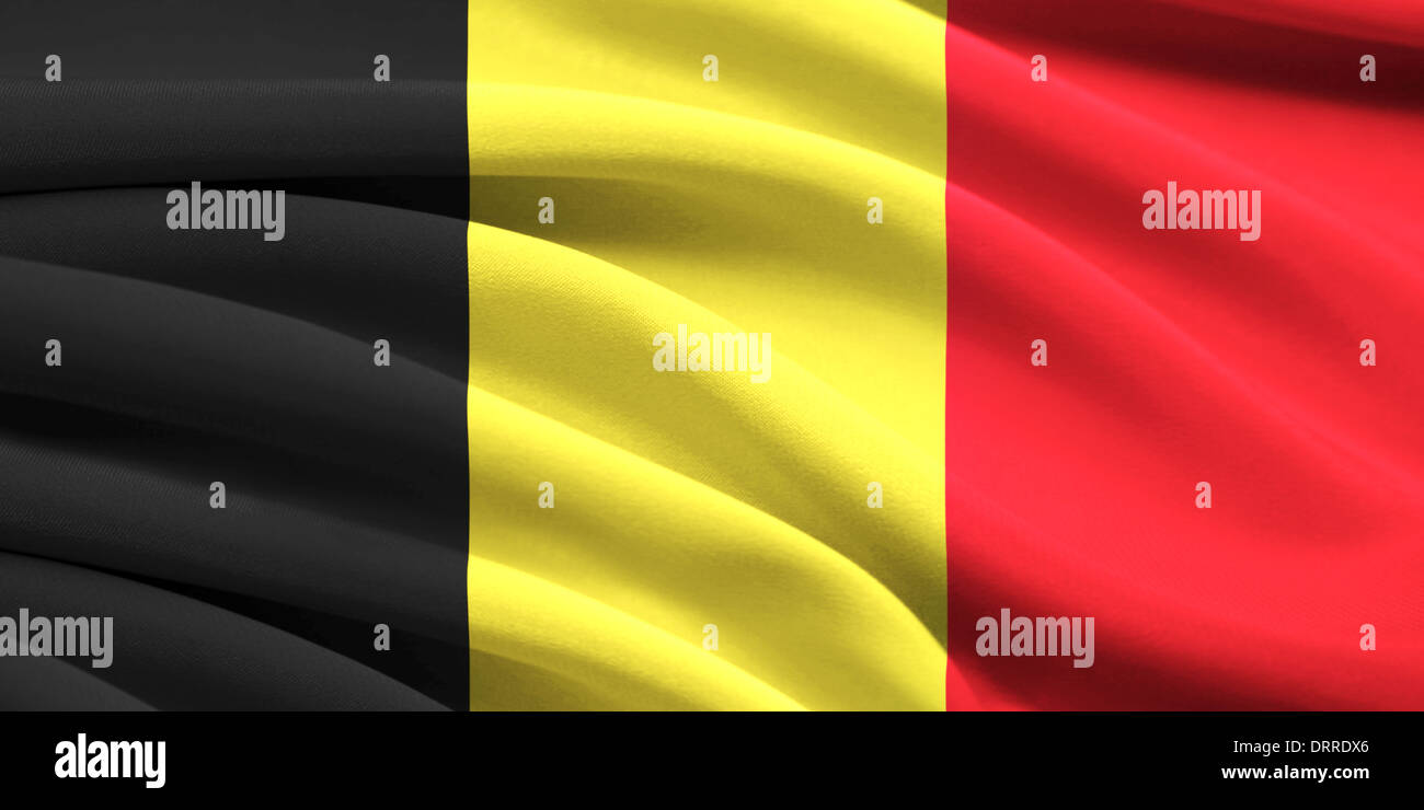 Belgien im Wind wehende Flagge Stockfoto