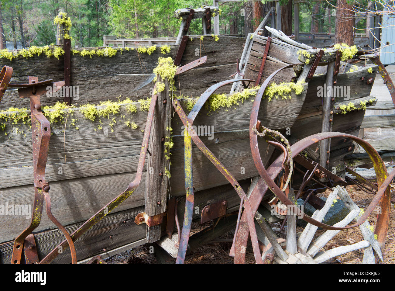 Alten stillgelegten Planwagen Stockfoto