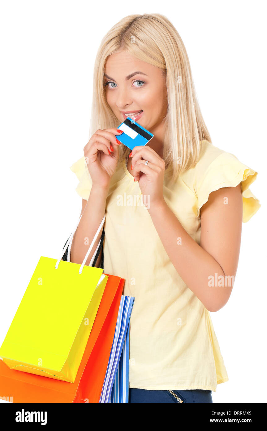 Frau shopping Stockfoto