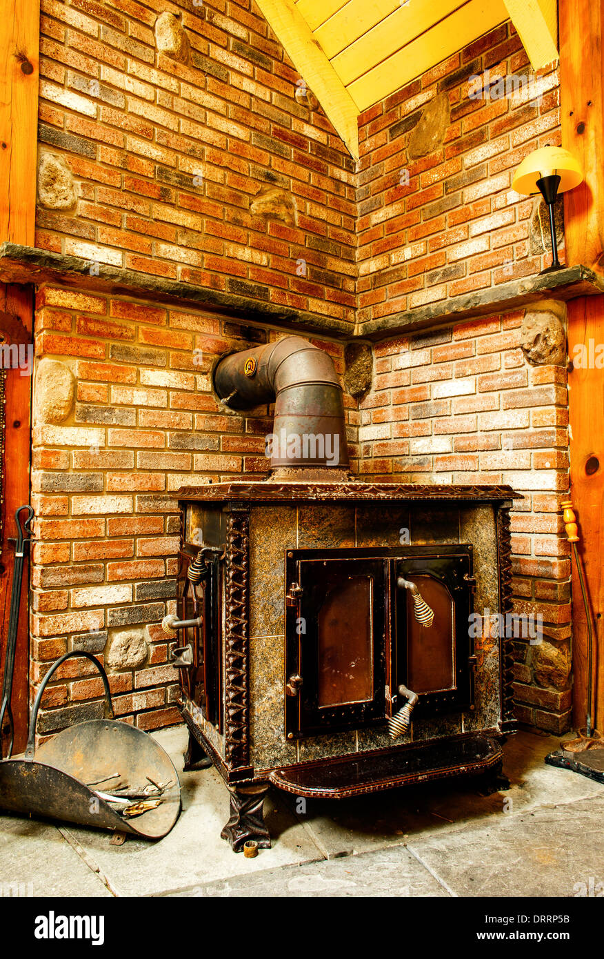 Ein Holzbefeuerter Ofen in Saugerties, New York, am 11. April 2013. Stockfoto