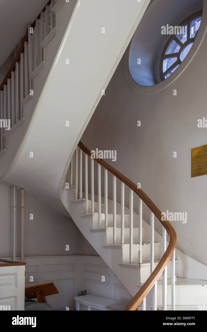 Treppe zum Glockenturm der historischen alten Nordkirche, Boston, Massachusetts, USA Stockfoto