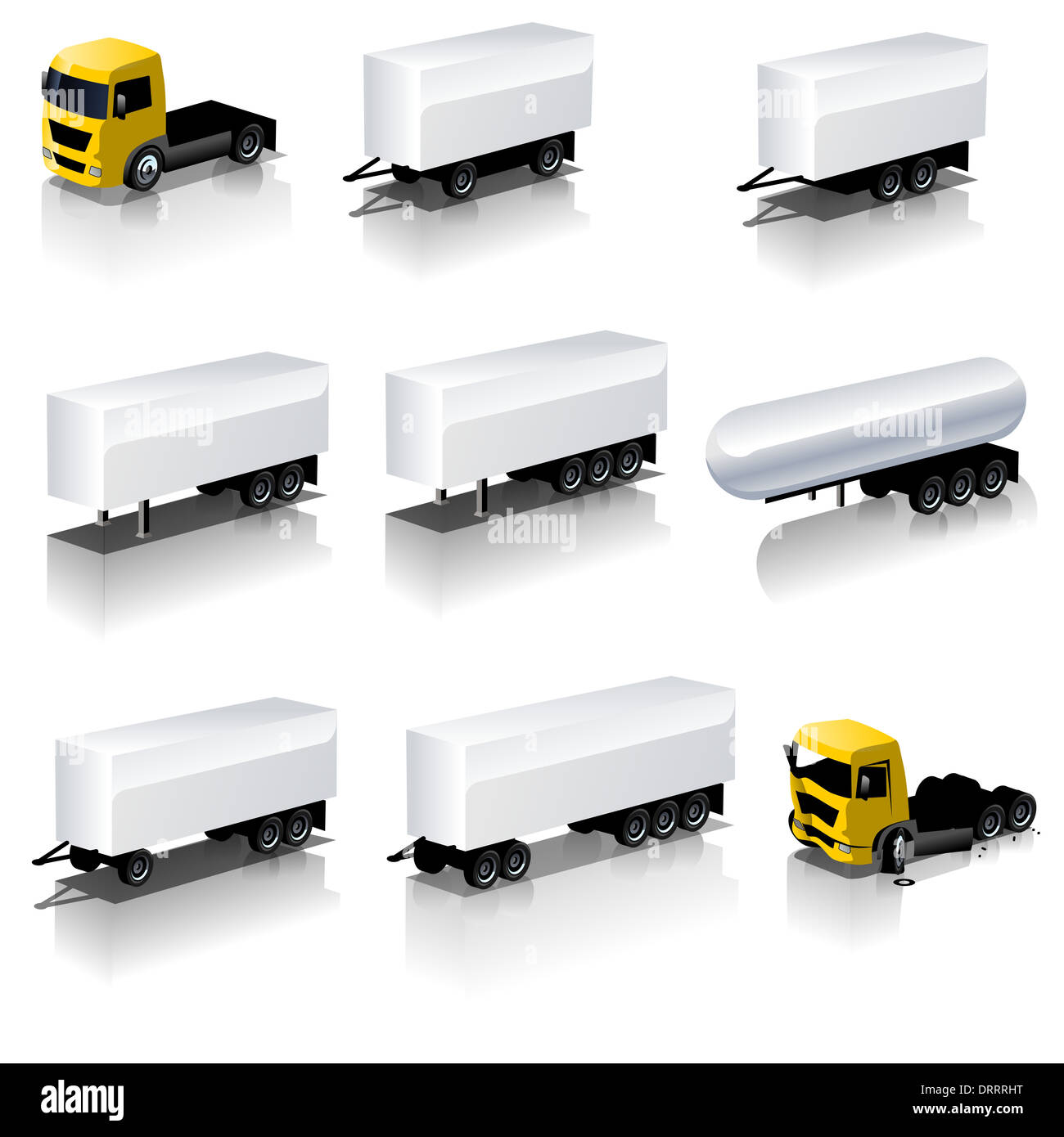 Cago LKW Icons set Stockfoto