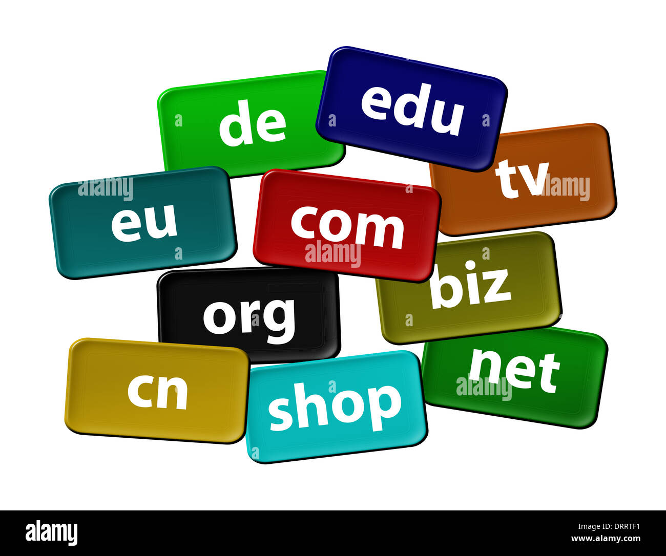 Weltweit Top-Domains Stockfoto