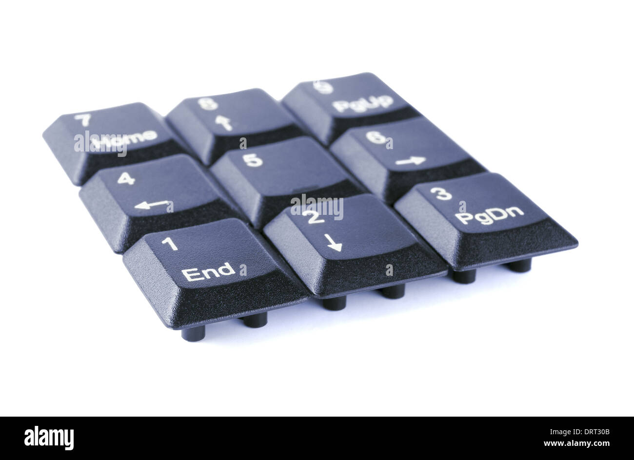 Numerische Tastatur auf weißem Hintergrund Stockfoto