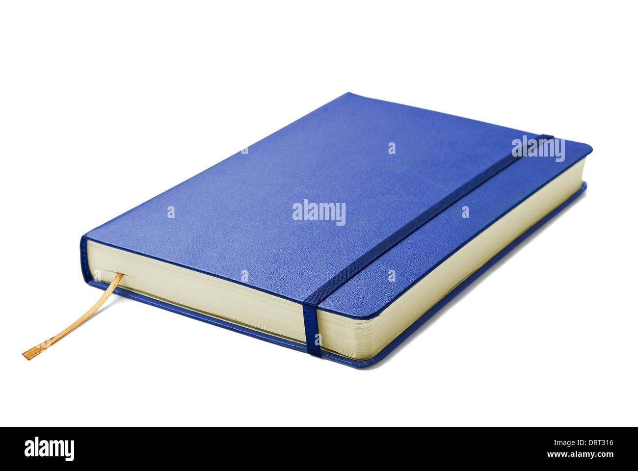 Blue Book auf weißem Hintergrund Stockfoto