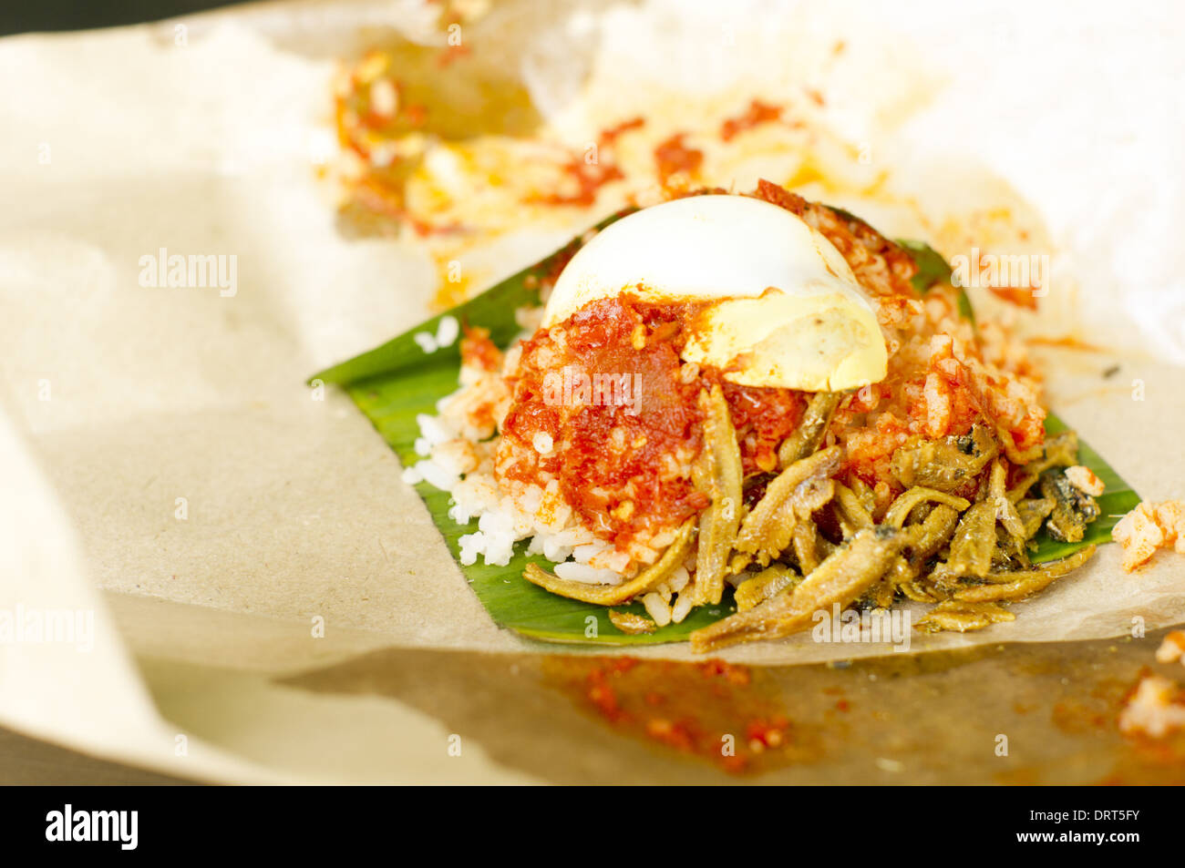 Nasi Lemak, Malaysia Essen Stockfoto