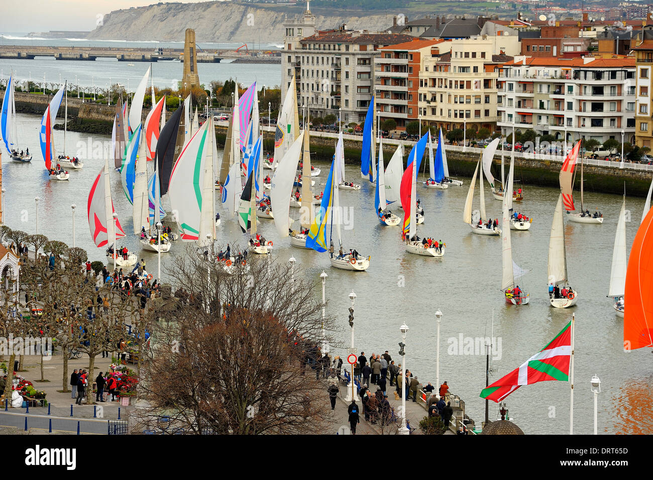 Segelregatta "El Gallo" Portugalete, Biskaya. Baskisches Land, Spanien, Europa Stockfoto