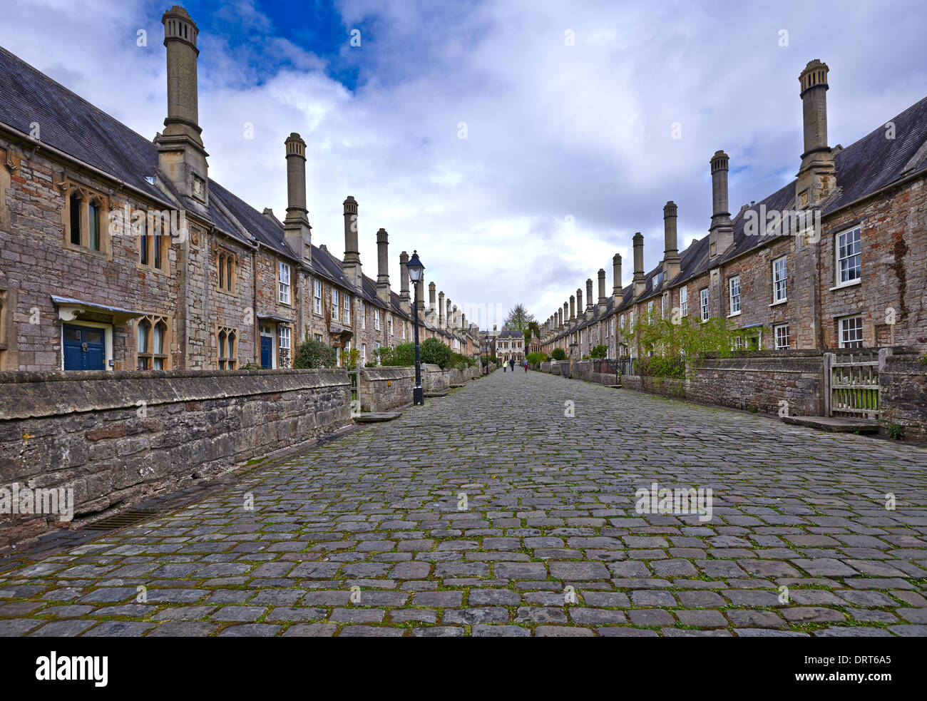 Vikare Close in Wells, Somerset, England, wird behauptet, die älteste rein Wohnstraße Stockfoto