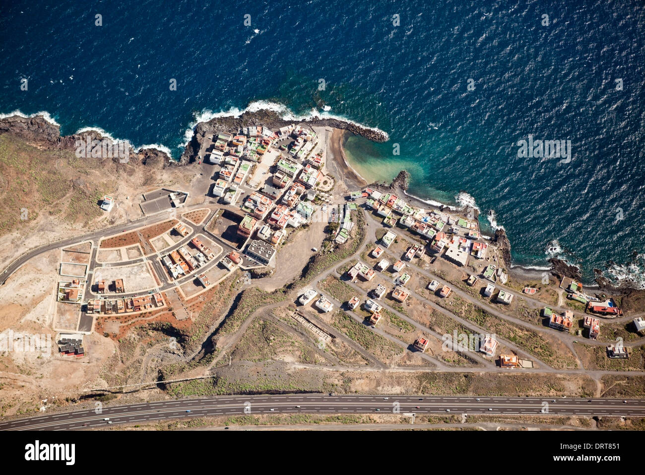 Aerial View Küste in der Nähe von Las Eras, Teneriffa, Spanien Stockfoto